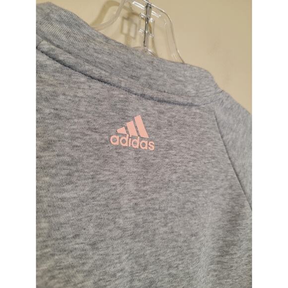 Adidas Women's Crew Neck Sweatshirt Ribbed Cuff & Hem Pullover Gray Size Medium - Picture 5 of 7